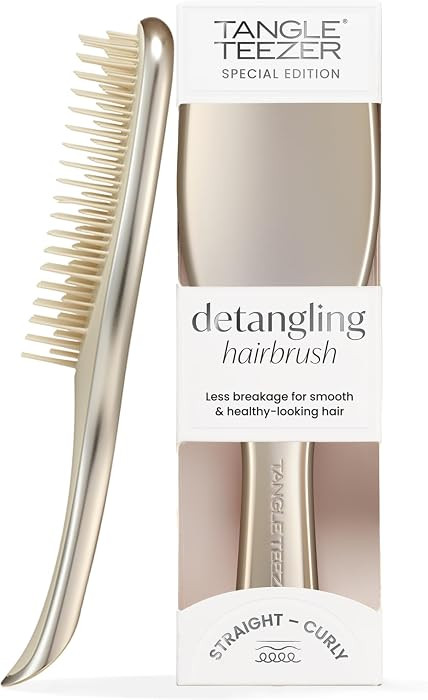 Tangle Teezer Ultimate Detangler Hairbrush - For Wet & Dry Hair - Detangling Brush For All Hair Types - Two-Tiered Teeth Reduce Breakage & Eliminate Knots - Champagne Gold Chrome Finish | Amazon (UK)