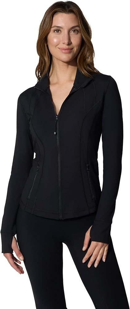90 Degree By Reflex Full Zip Running Track Jacket Lightweight Athletic Slim Fit Jacket with Thumb... | Amazon (US)