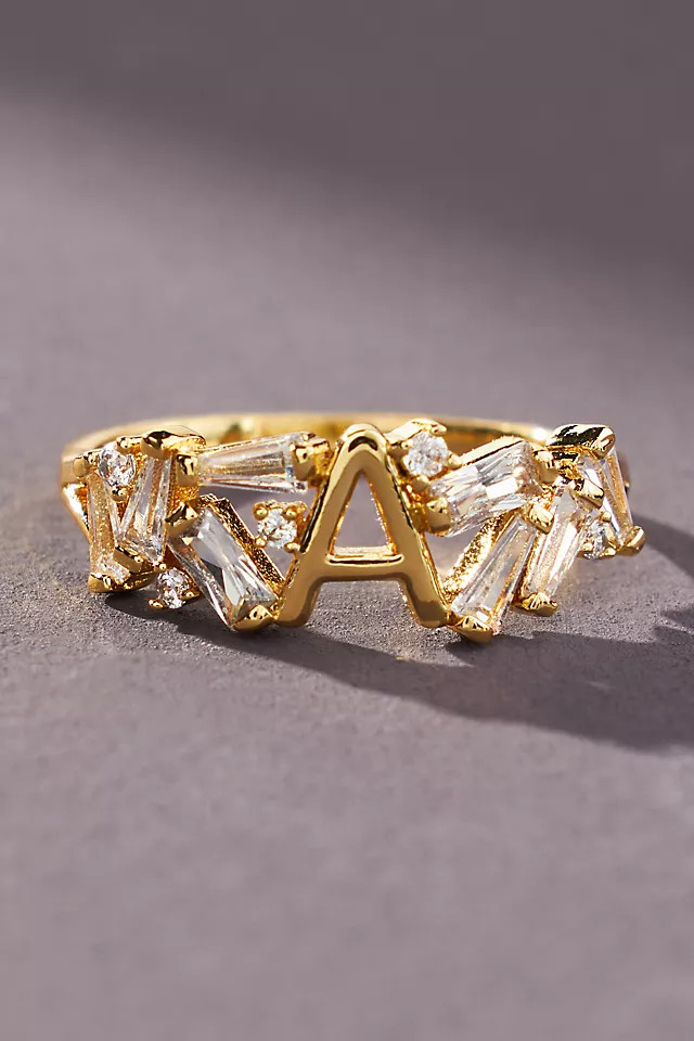 Set of Three Stackable Monogram Rings | Anthropologie (US)