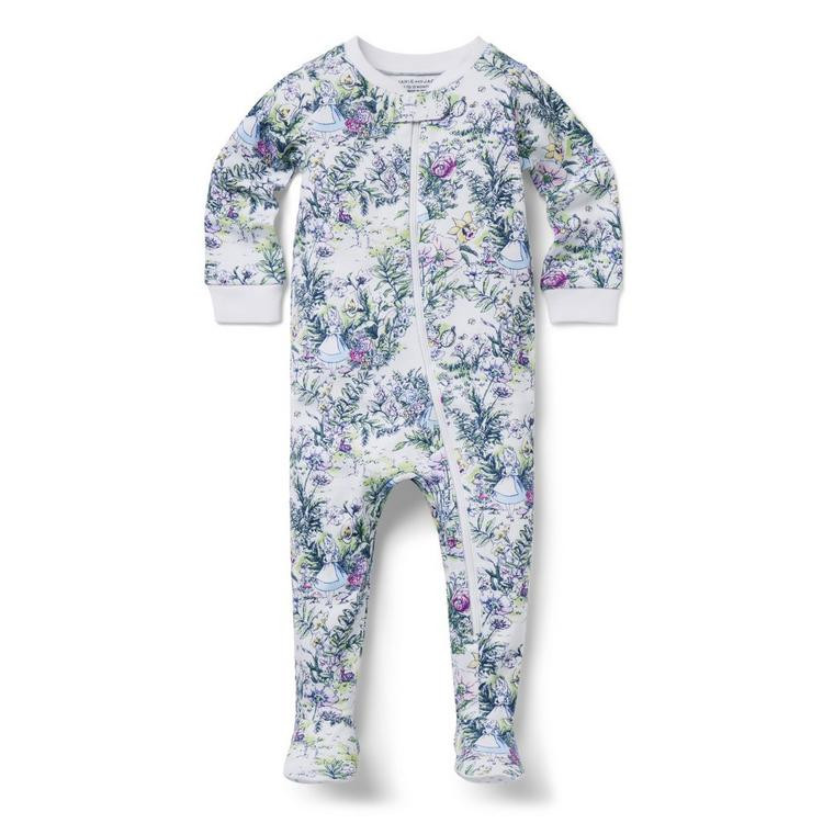 Baby Good Night Footed Pajama in Disney Alice in Wonderland Floral | Janie and Jack