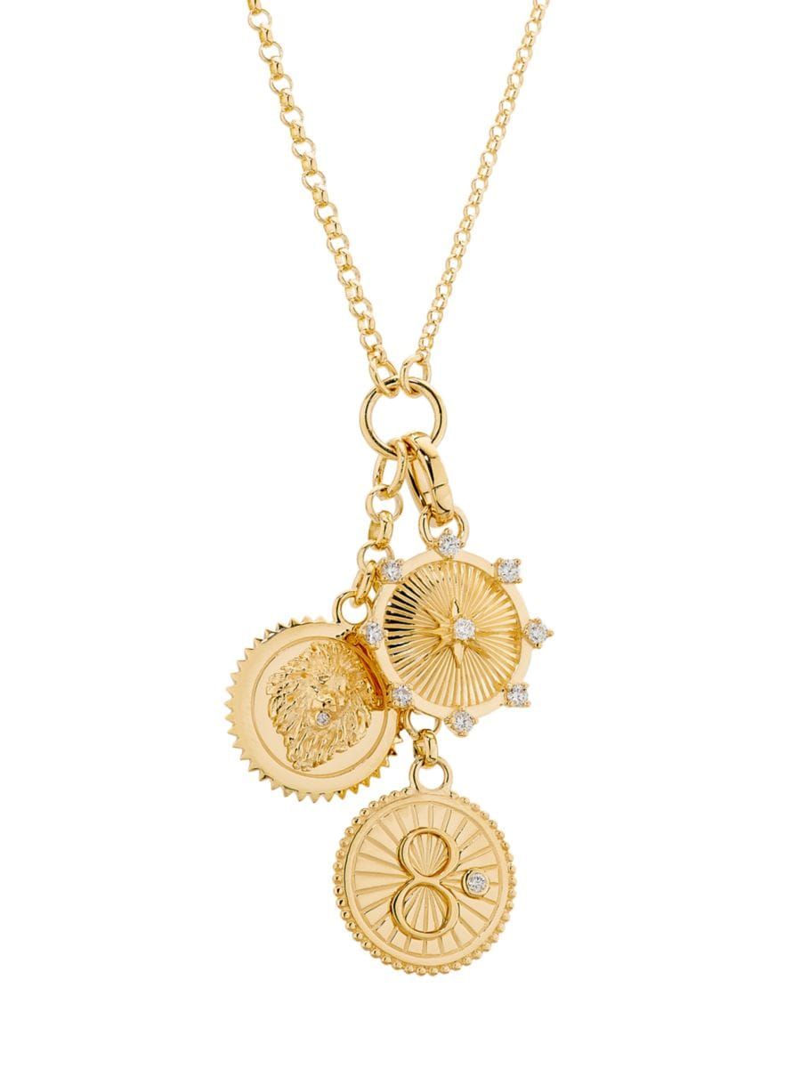 Karma, Strength & True Love 18K Yellow Gold & 0.34 TCW Diamond Triple Medallion Necklace | Saks Fifth Avenue