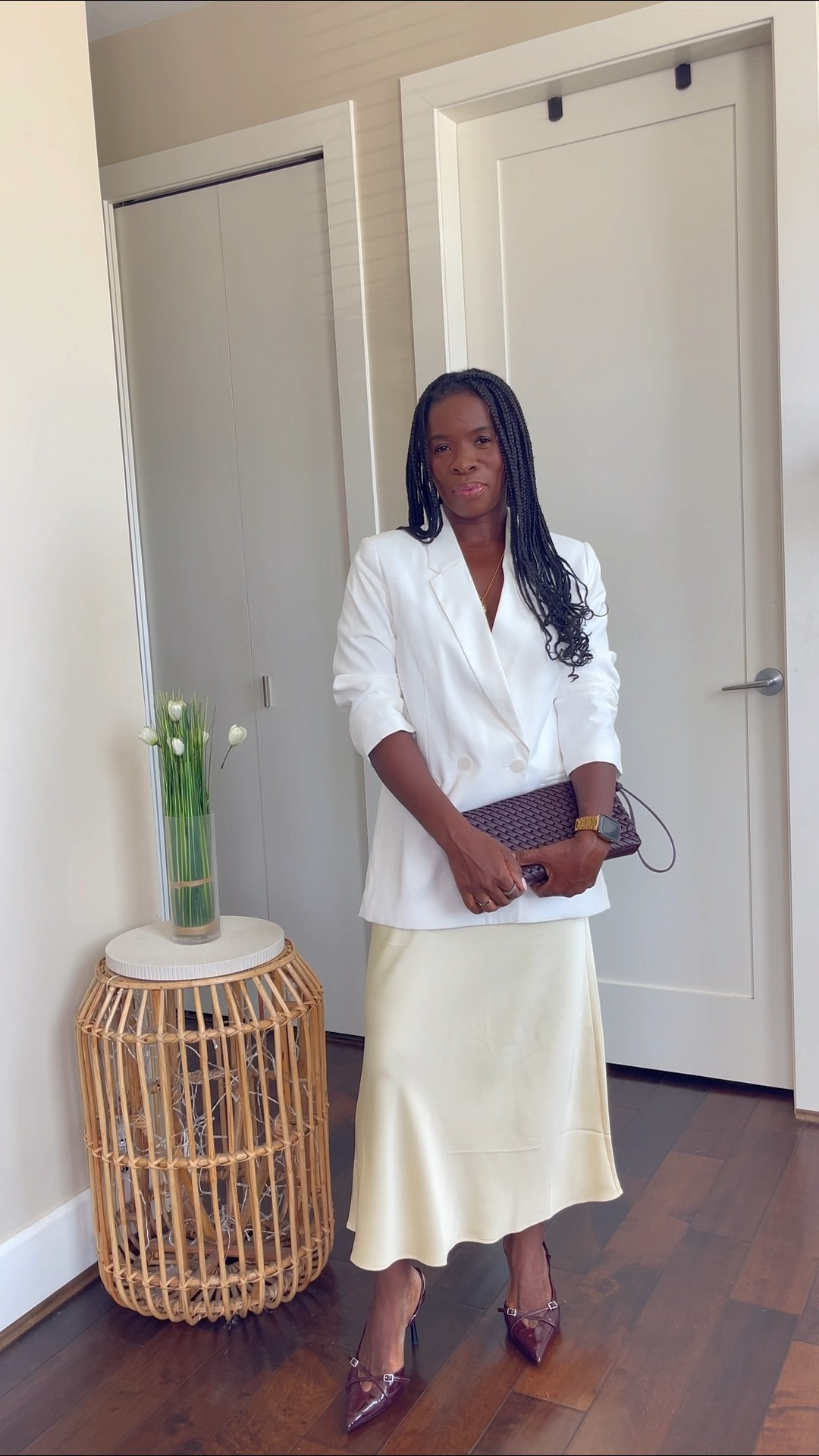 Happy Easter Sunday. 🙏🐣 My outfit for mass today. 

Satin skirt, Zara skirt, white blazer 

#LTKStyleTip #LTKWatchNow #LTKOver40