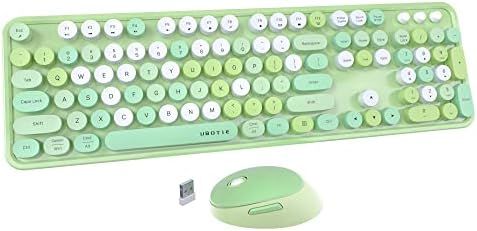 UBOTIE Colorful Computer Wireless Keyboards Mouse Combos, Typewriter Flexible Keys Office Full-Sized | Amazon (US)
