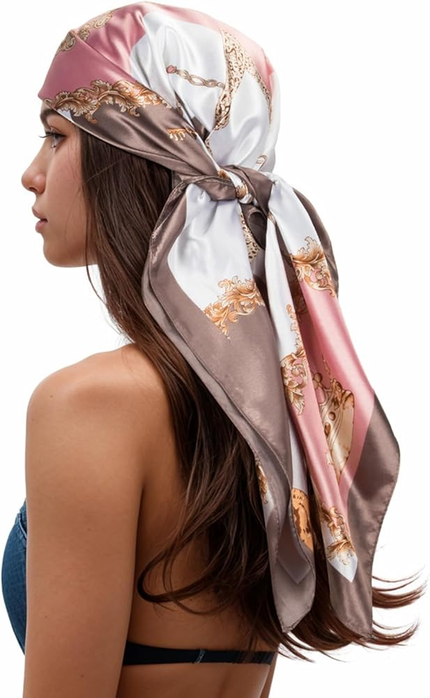 RIIQIICHY Head Scarf for Women Like Silk Scarf Hair Scarf Printed Square Scarf Bandanas for Women... | Amazon (US)