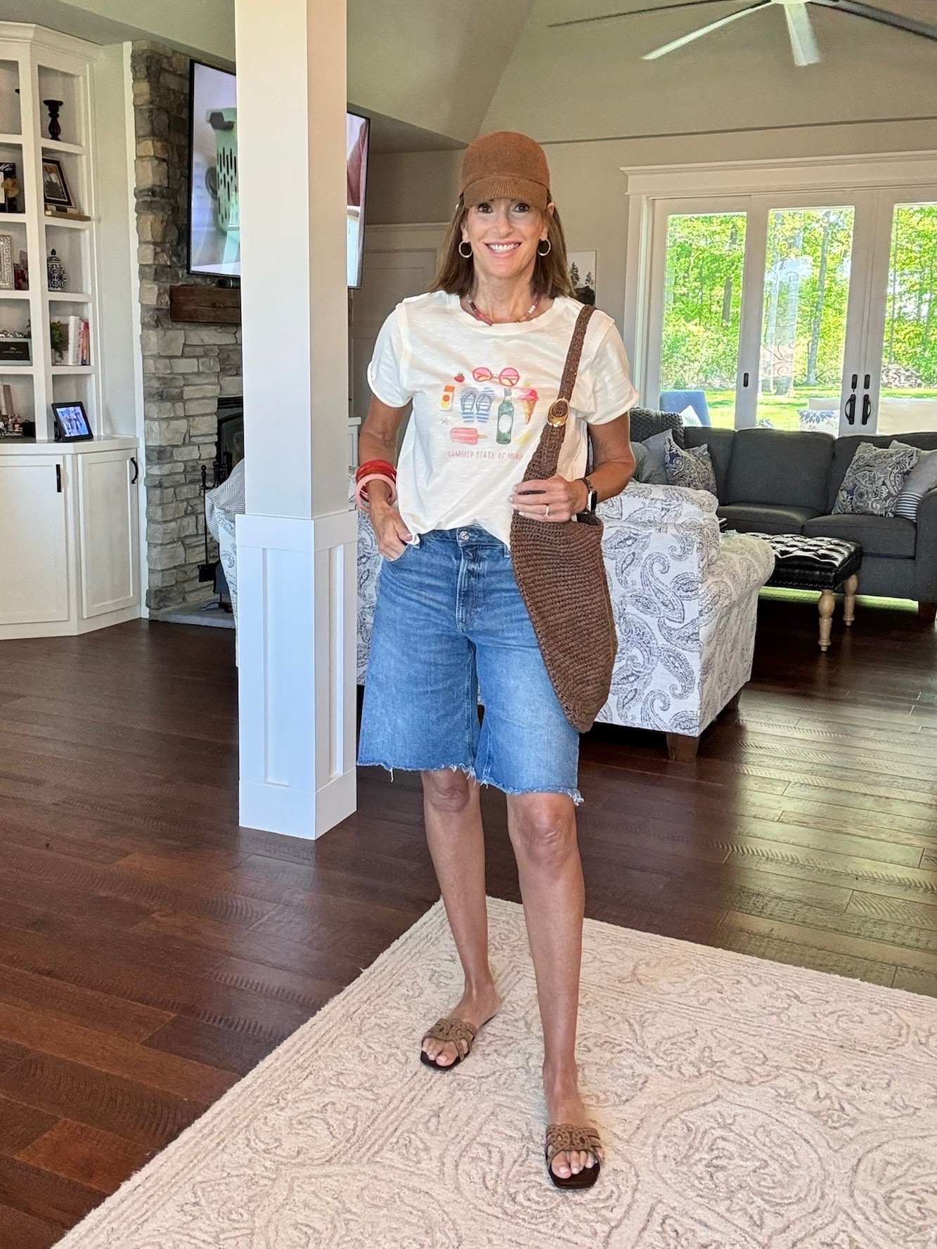Use code ANTHRO20 at checkout. Linked similar shorts! 
Anthro, sale, outfit idea, styling tip, summer style, over 60 fashion, ageless style, Mother’s Day, vacation style, casual outfit, Bermuda shorts, graphic tee

#LTKSaleAlert #LTKSeasonal #LTKootd