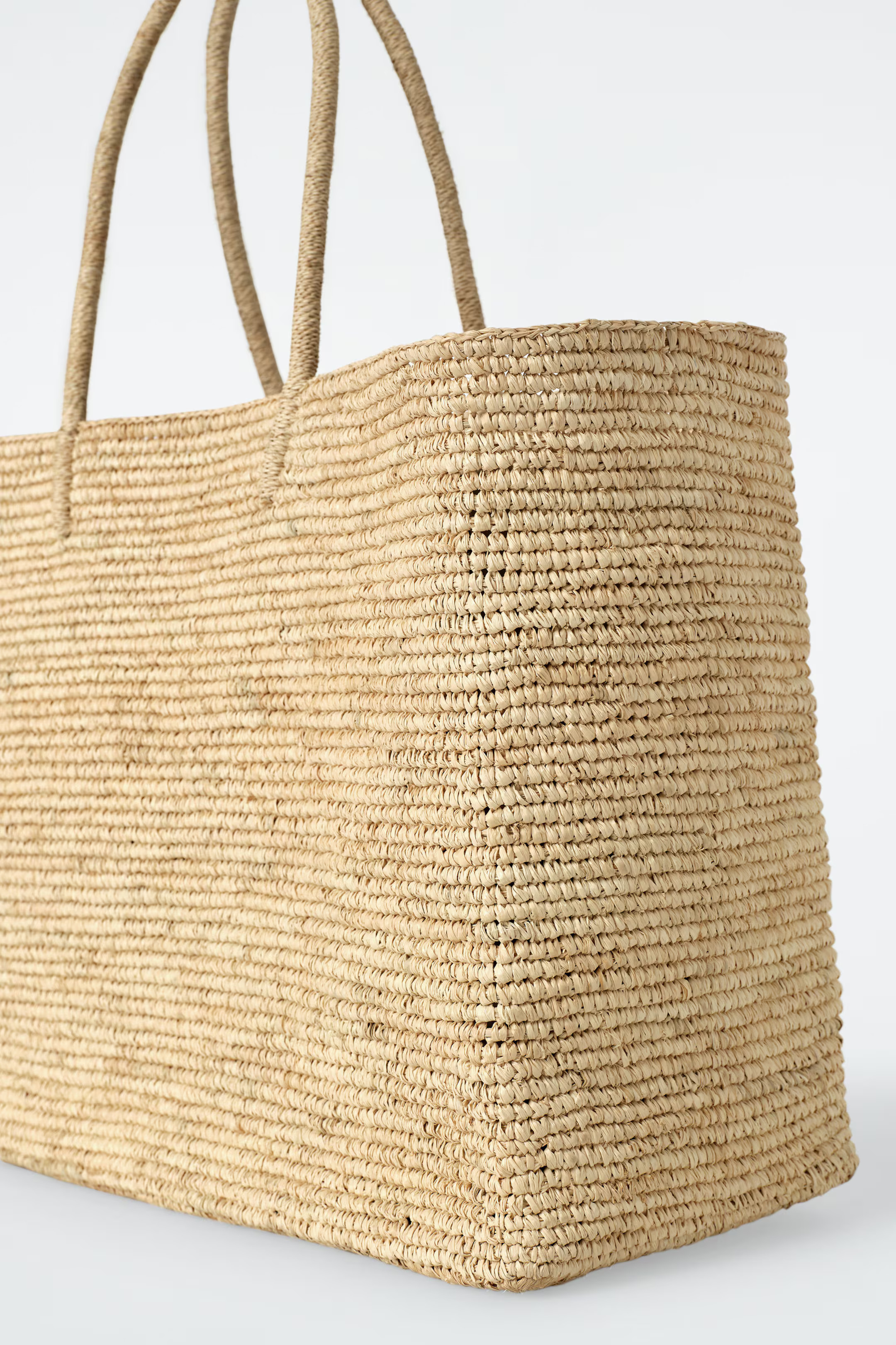 OVERSIZED HAND-WOVEN TOTE BAG - RAFFIA - BEIGE | COS | COS UK