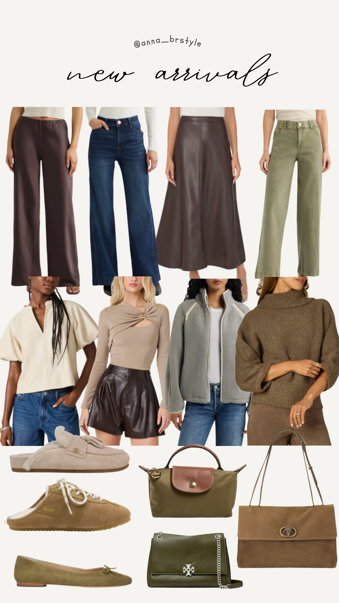 Fresh fall arrivals in rich neutrals, olive tones and chocolate brown, easy pieces for transitioning into the new season.

fall new arrivals, fall fashion, early fall style, fall outfit ideas, transitional fashion, fall wardrobe, fall shoes, fall bags, neutral outfits, chocolate brown, olive green, fall sweaters, wide leg jeans, leather skirt, suede shoes, fall accessories, casual fall style, fall fashion finds, autumn outfits, new season style 

 #LTKOver40