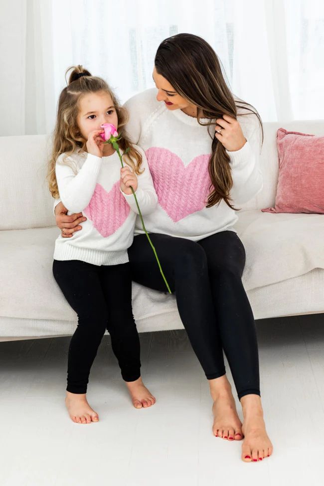 Dearest Hearts Kid's Ivory Sweater | The Pink Lily Boutique