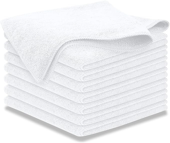 USANOOKS Microfiber Cleaning Cloth - White - 8Pcs (12.5x12.5 inch) High Performance - 1200 Washes... | Amazon (US)