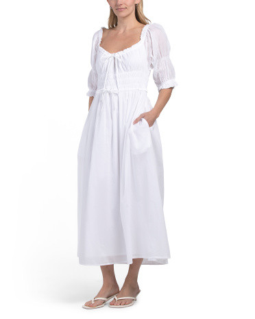 Three-quarter Sleeve Ruched Waist Dress | TJ Maxx