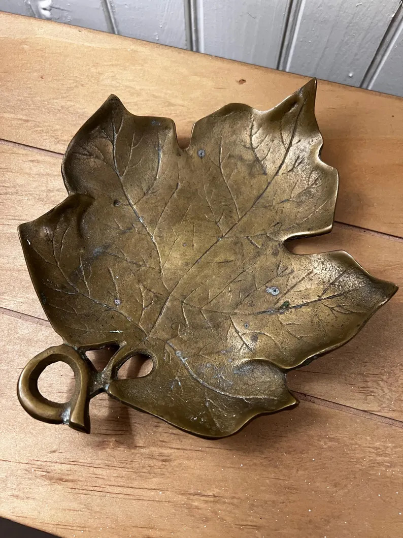 Vintage Brass 8” Leaf Trinket Dish / Bowl Coffee Table Decor - Etsy | Etsy (US)