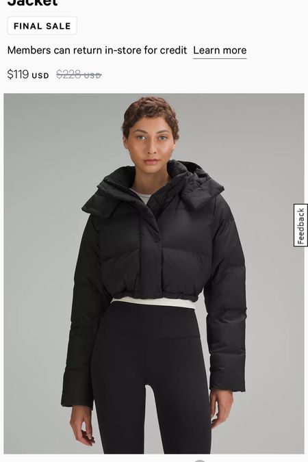 Lululemon puffer jacket! Was $228 NOW $119