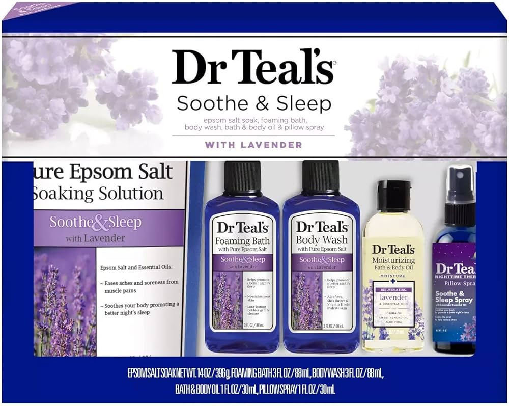 Dr. Teal's Epsom Salt Lavender Bath Gift Set - 5 Pc. (Soothe & Sleep with Lavender) | Amazon (US)