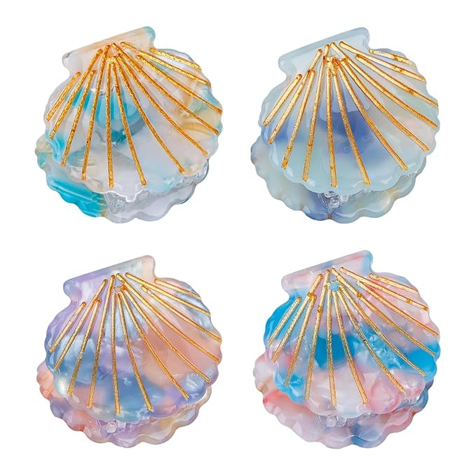 YARIEW Seashell Hair Claw Clips - Mini Shell Clips for Beach, Mermaid Hair Accessories, Mini Claw... | Amazon (US)