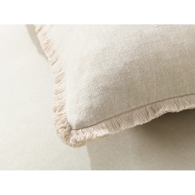 NordECO HOME Cozy Soft Washed Linen Textured Boho Farmhouse Pillow Cover With Tassels Edge & Revi... | Wayfair North America