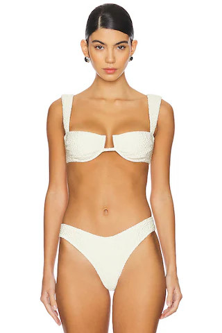 Montce Swim Dita Bikini Top in Oat Texture from Revolve.com | Revolve Clothing (Global)