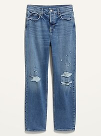 Extra High-Waisted Button-Fly Sky-Hi Straight Ripped Jeans for Women | Old Navy (US)