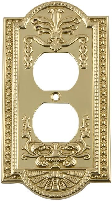 Nostalgic Warehouse 720076 Meadows Switch Plate with Outlet, Unlacquered Brass, 1 Count (Pack of ... | Amazon (US)