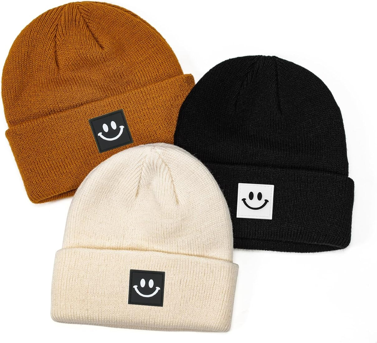 Toddler Winter Hat Toddler Beanie Smile Face Baby Beanie 3 Pack Kids Boys Girls Winter Warm Knit ... | Amazon (CA)