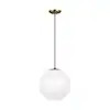 Generation Lighting Leo 1 -Light Satin Brass Modern/contemporary White glass Globe Medium Hanging... | Lowe's
