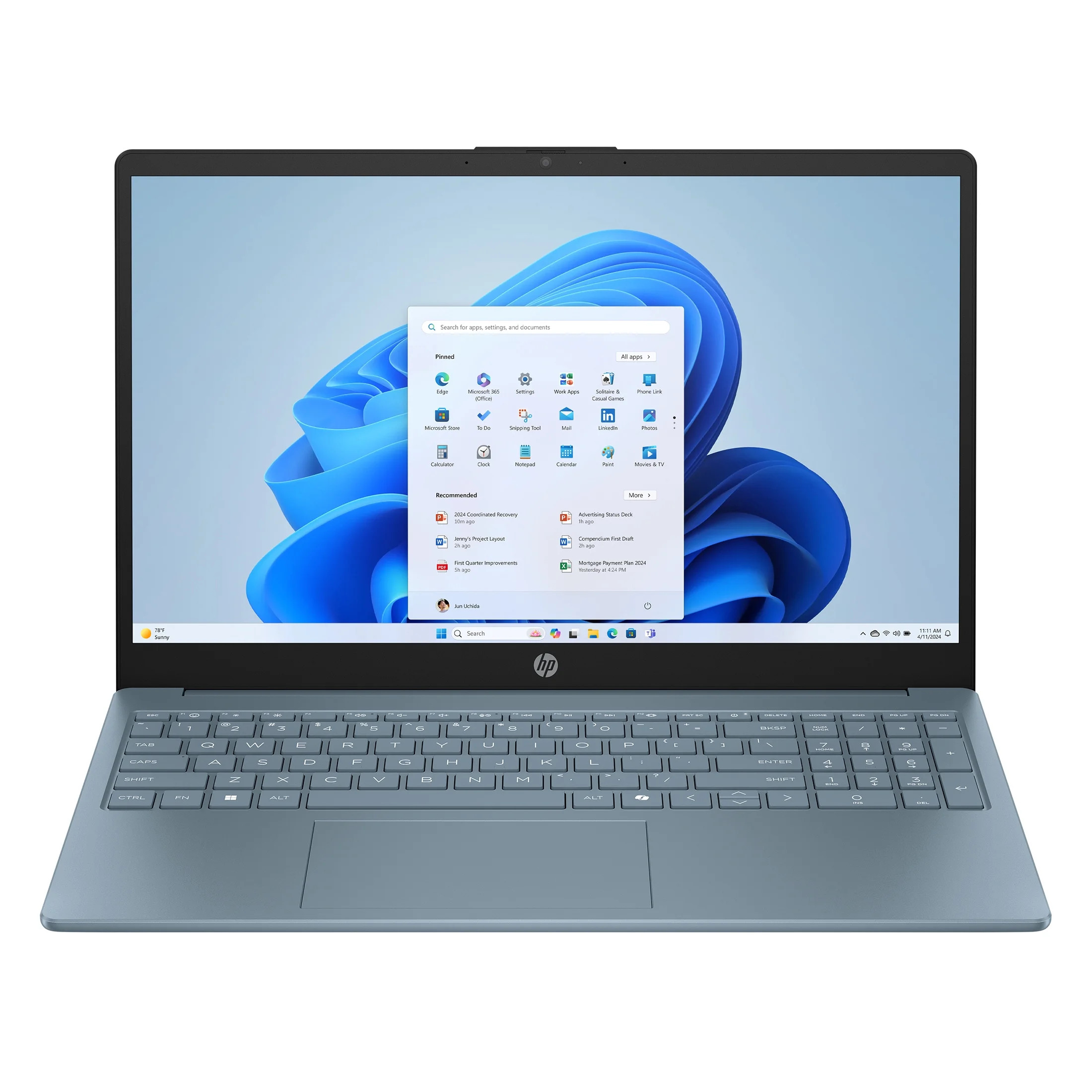 HP 15.6 inch HD Windows Laptop Intel Processor N250 4GB 128GB UFS Moonlight Blue | Walmart (US)