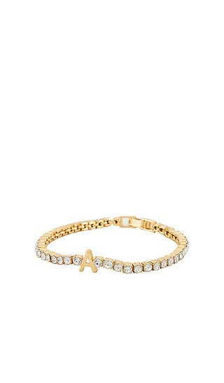 Gemstone Initial Bracelet in Gold | Revolve Clothing (Global)