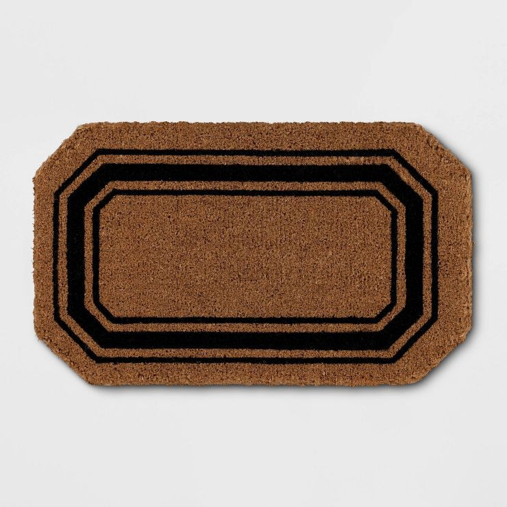 1'6"x2'6" Octagon Frame Coir Doormat Black - Threshold™ designed with Studio McGee™ | Target