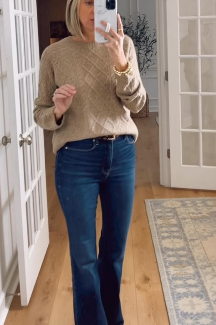 Classic cable knit sweater lightweight comes in 4 colors and 35% off. Wearing an XS. Dark denim jeans wearing a 4 


Nordstrom sale 
Winter outfit ideas 



#LTKWatchNow #LTKFindsUnder50 #LTKSaleAlert