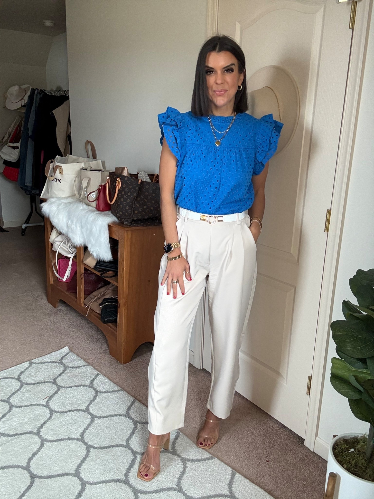 Size small in eyelet top Size small in trousers Heels tts

#LTKFindsUnder100 #LTKSeasonal