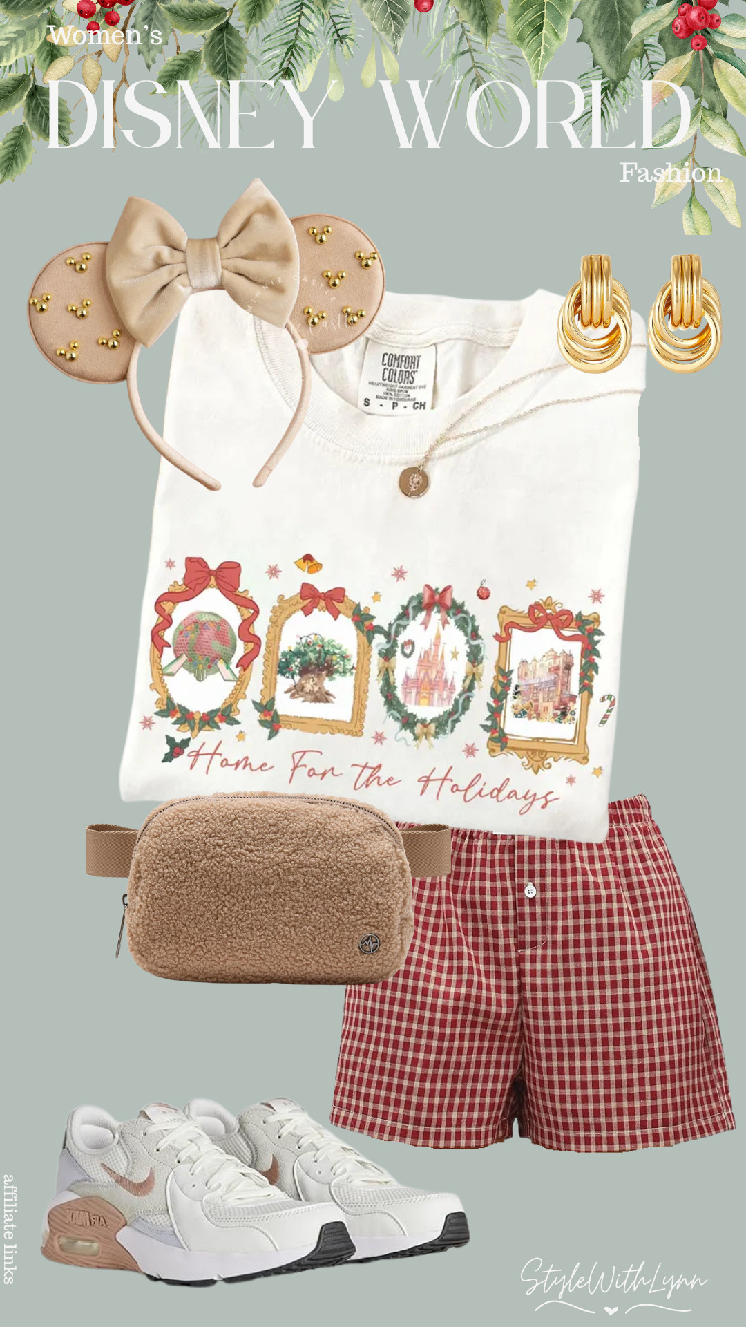 ✨🎄 Home for the Holidays… Disney style! 🎄✨
If you’re heading to the parks this season, this classic and cozy outfit is the perfect mix of festive magic and all-day comfort. From the adorable “Home For The Holidays” holiday tee to the soft sherpa belt bag and the comfiest Nike sneakers, this look is ready for Main Street cocoa sips, Castle photos, and all the merry memories.

#disneyoutfit #disneyworldstyle #holidaydisneyoutfit #disneychristmas #disneyparksfashion #womensdisneyoutfit #disneyworldoutfits #festivedisney #disneyholidaystyle #ltkholiday #ltkfashion #ltkoutfit #ltkdisney #stylewithlynn #disneycreator #disneyinspo #cozychristmasoutfit #holidayoutfitideas #disneyaesthetic 

 #LTKHoliday #LTKootd #LTKSeasonal
