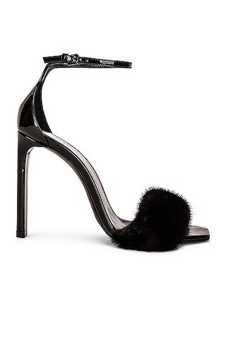 Saint Laurent Bea Ankle Strap Sandals in Black | FWRD 