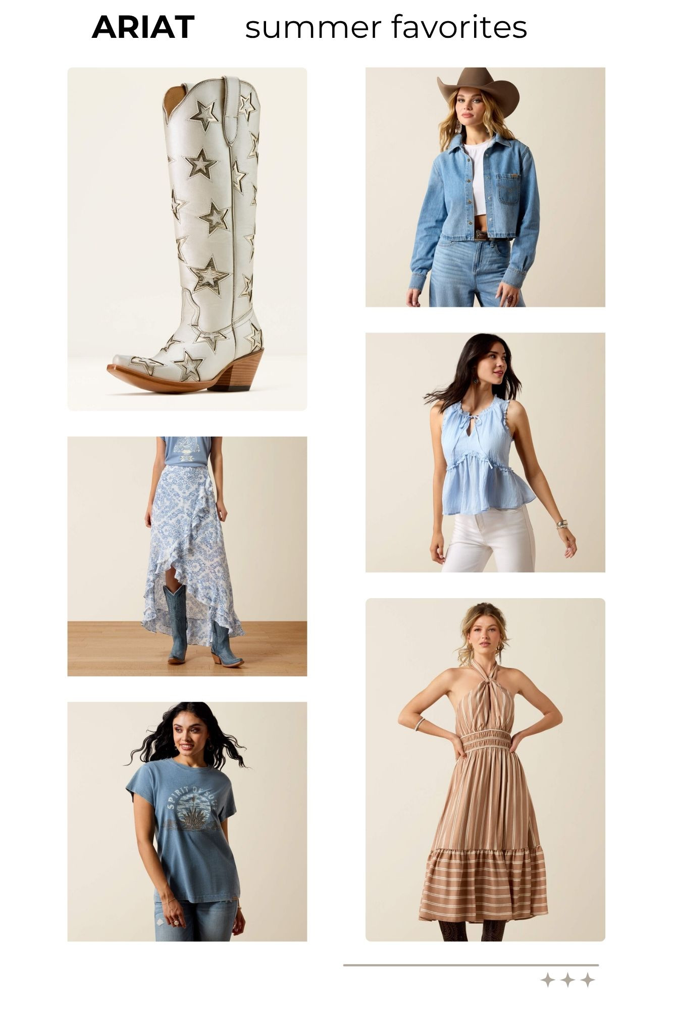 ARIAT summer western style........✨

Currently obsessed with Ariat 🤎 If you love outfits with a western flair or timeless equestrian style, this is always my go-to brand. From the perfect fitting jeans to classic blazers, effortless blouses, and chic hats, Ariat always nails that elevated casual look.

Their pieces are stylish, versatile, and perfect for creating that polished western-inspired outfit that never goes out of style. ✨

#LTKStyle #Ariat #WesternStyle #EquestrianStyle #WesternFashion #CowgirlStyle #ClassicStyle #DenimStyle #WesternChic #OOTD #CountryStyle #TimelessFashion #CasualChic #StyleOver40 #FashionOver50 #EverydayStyle #ClassicWardrobe #LTKFashion #RanchStyle #ElevatedCasual 

 #LTKootd #LTKSeasonal #LTKOver40