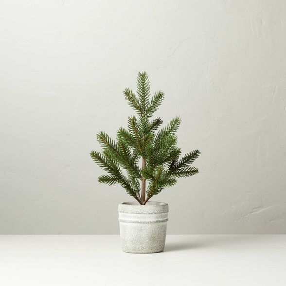 Faux Pine Tree in Textured Cement Pot - Hearth & Hand™ with Magnolia | Target