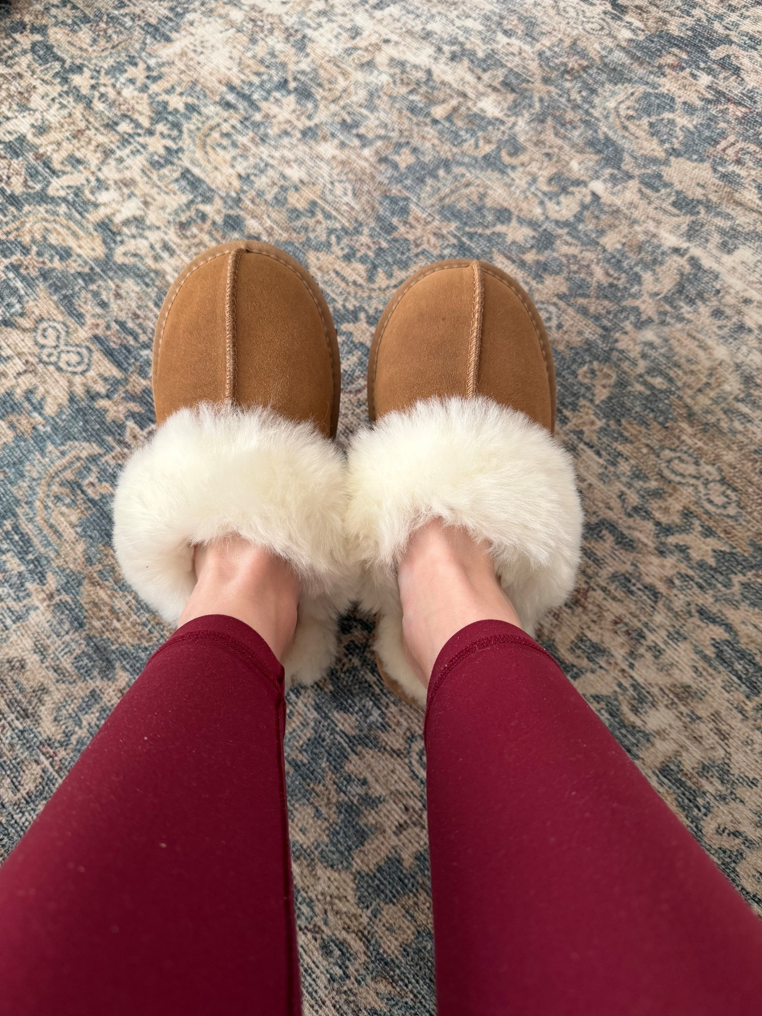 My house slippers but you can also wear them out 