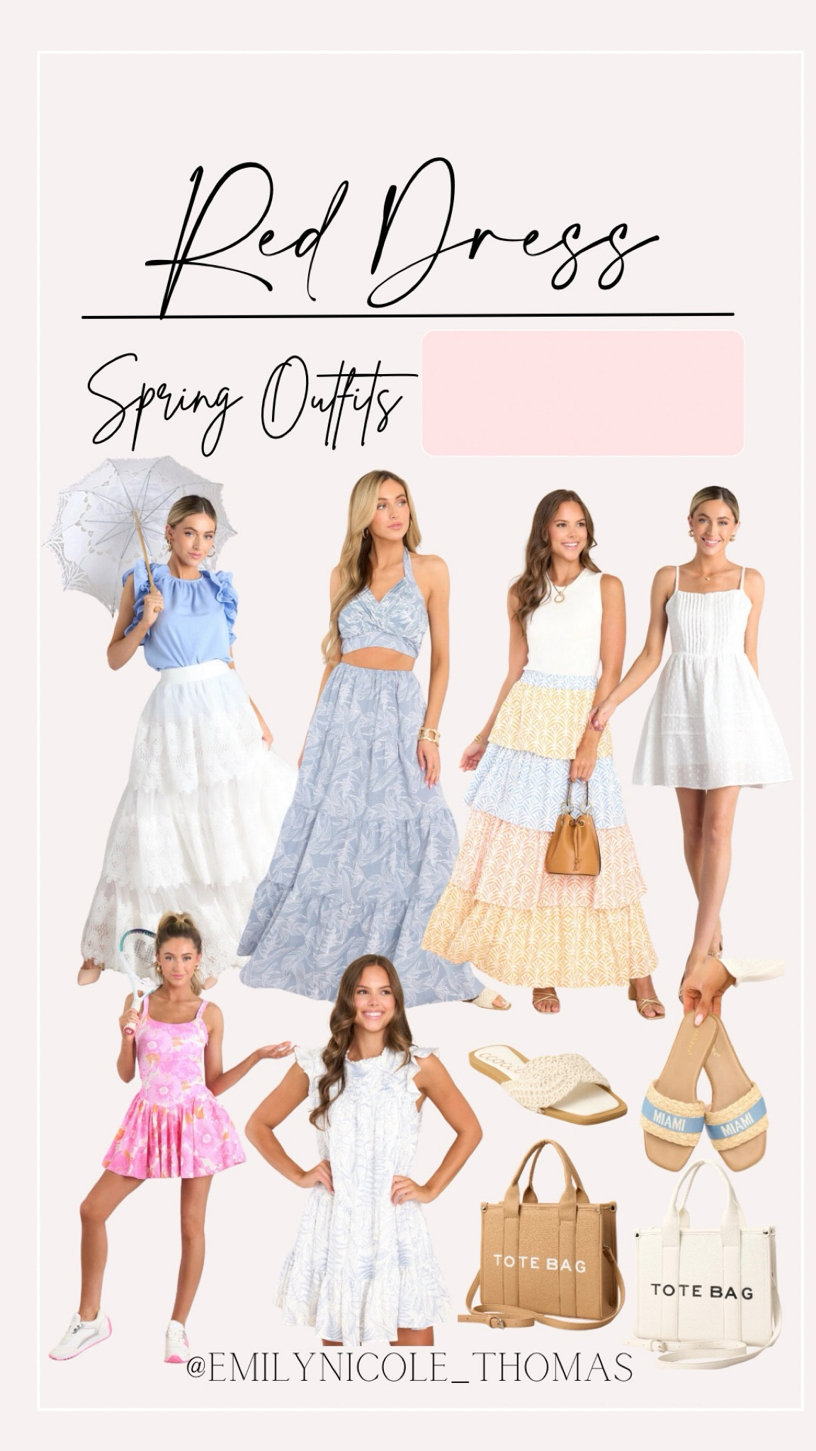 NEW spring outfits from Red Dress🌸

Maxi skirt, matching sets, Easter dress, Easter outfit, spring dresses, spring outfit, spring fashion trends, mini dress, white dress, floral dress, athletic dress, sandals, flats, & tote bag

#LTKfindsunder100 #LTKshoecrush #LTKstyletip