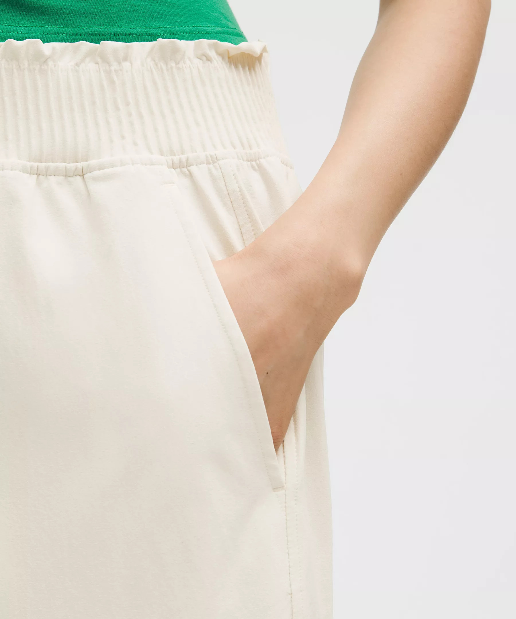 Stretch Woven Ruffle-Waist Wide-Leg Cropped Pant | Lululemon (US)