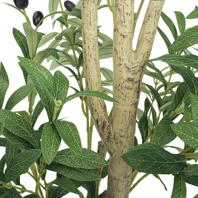 Artificial Olive Tree with Natural Wood Trunk and Lifelike Fruits, 6ft Fake Potted Tree for Home ... | Walmart (US)