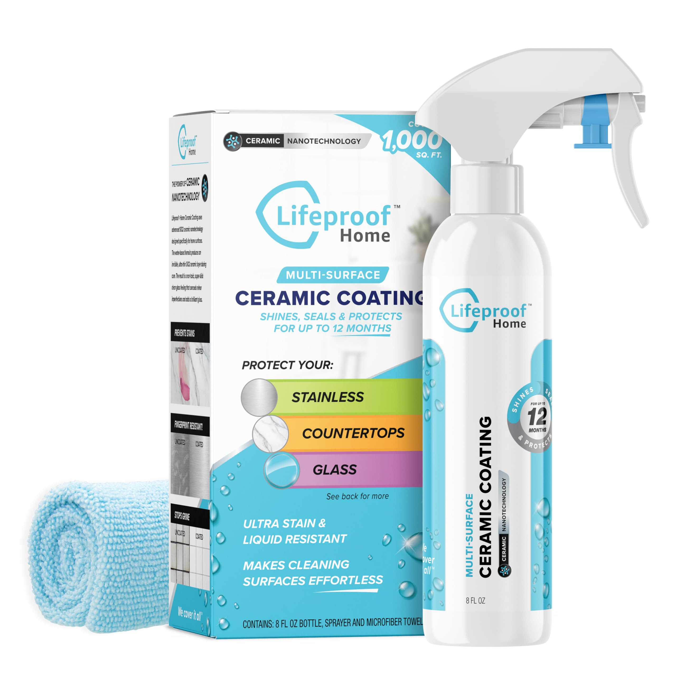 Lifeproof Ceramic Coating Spray Kit - Shine, Seal & Protect Kitchen & Bath Surfaces, Repels Stain... | Amazon (US)