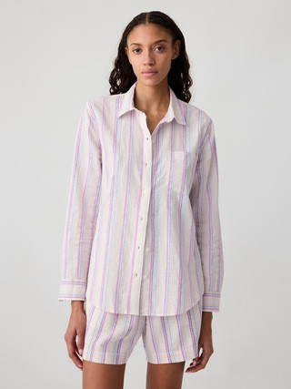 Linen-Blend Easy Shirt | Gap Factory