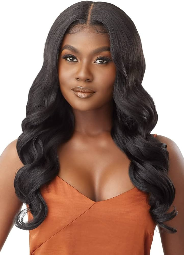 Outre - 5x5 Lace Closure Wig - Human Hair Blend - Body Curl 24" (DR2/Chocolate Swirl) | Amazon (US)