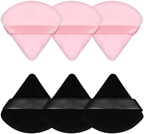 Pimoys 6 Pieces Powder Puff Face Makeup Sponge Soft Velour Triangle Powder Puffs for Loose Powder... | Amazon (US)