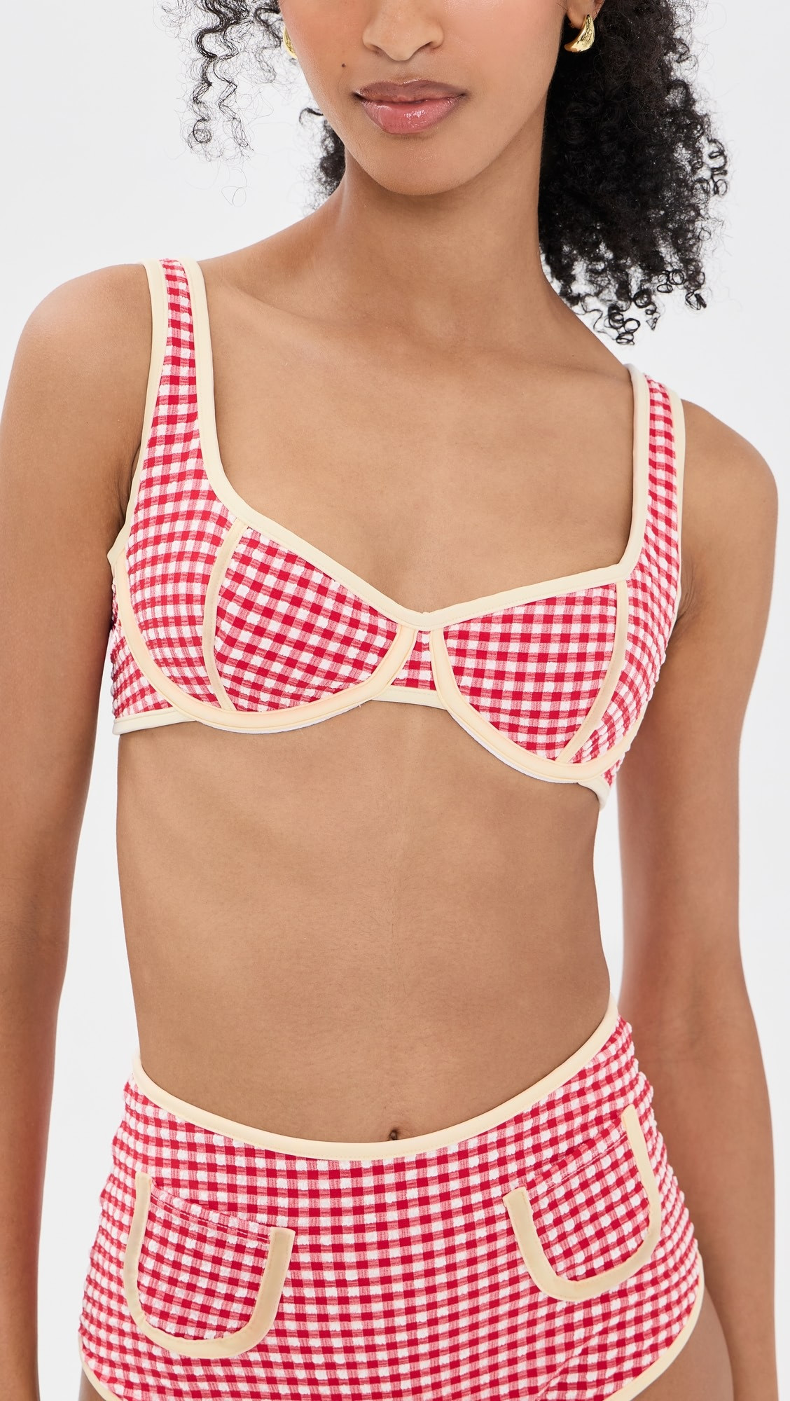 Micro Gingham Romy Binded Bikini Top | Shopbop