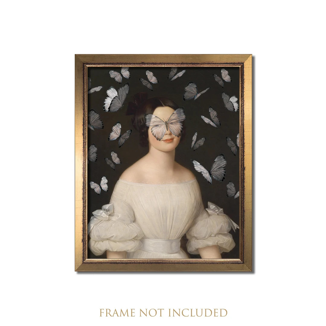 Altered Vintage Print Portrait of Lady Eclectic Maximal Wall Art Female Surreal Regency Decor Fem... | Etsy (US)