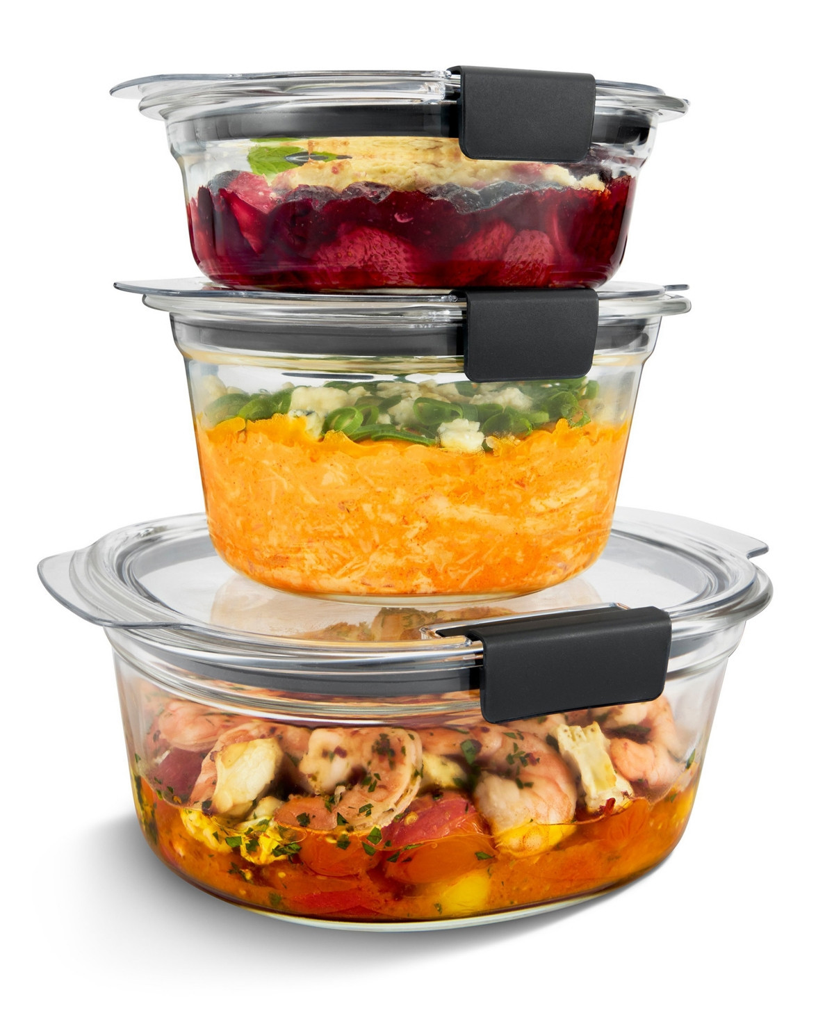 Rubbermaid Brilliance 6-Pc. Glass Round Leak Proof Food Storage Containers - Clear | Macy's