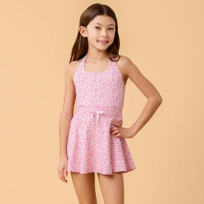 Blogilates Girls' Mommy & Me Game Set Match Dress - Pink Floral Print XL | Target