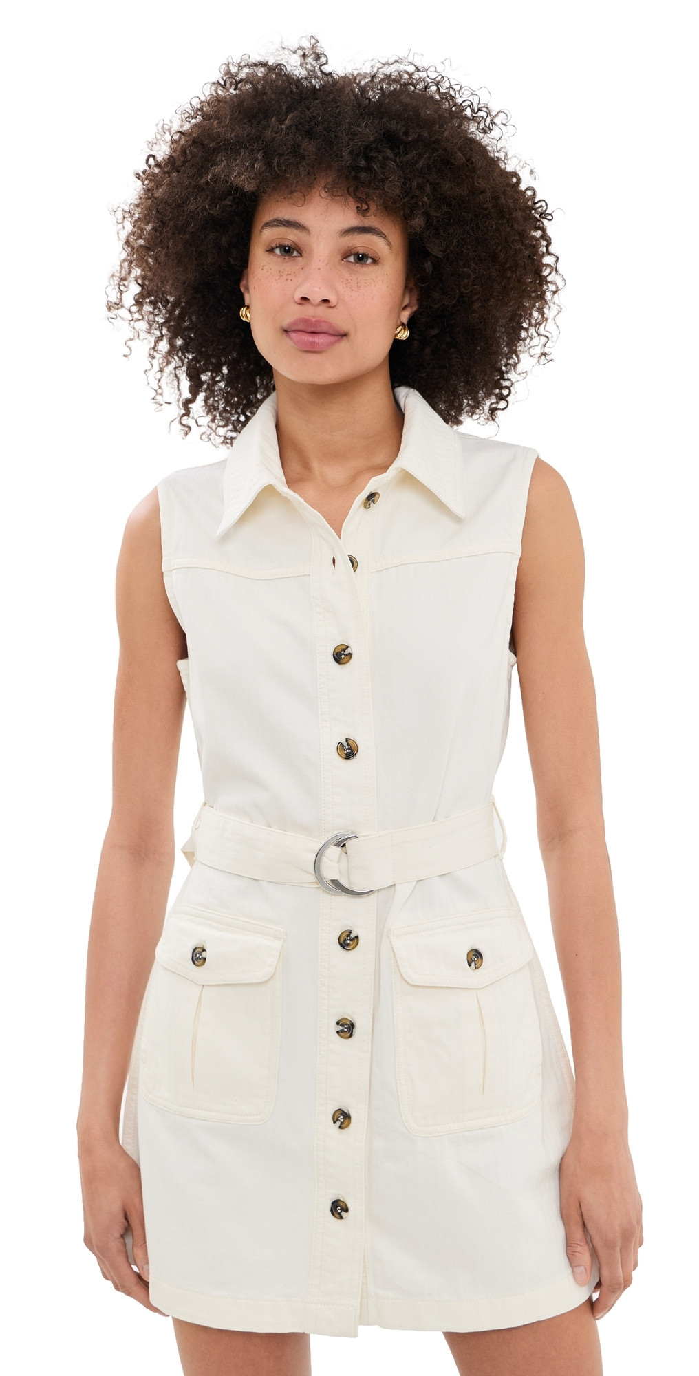 Seventy + Mochi Dalia Dress Herringbone Ecru XL | Shopbop