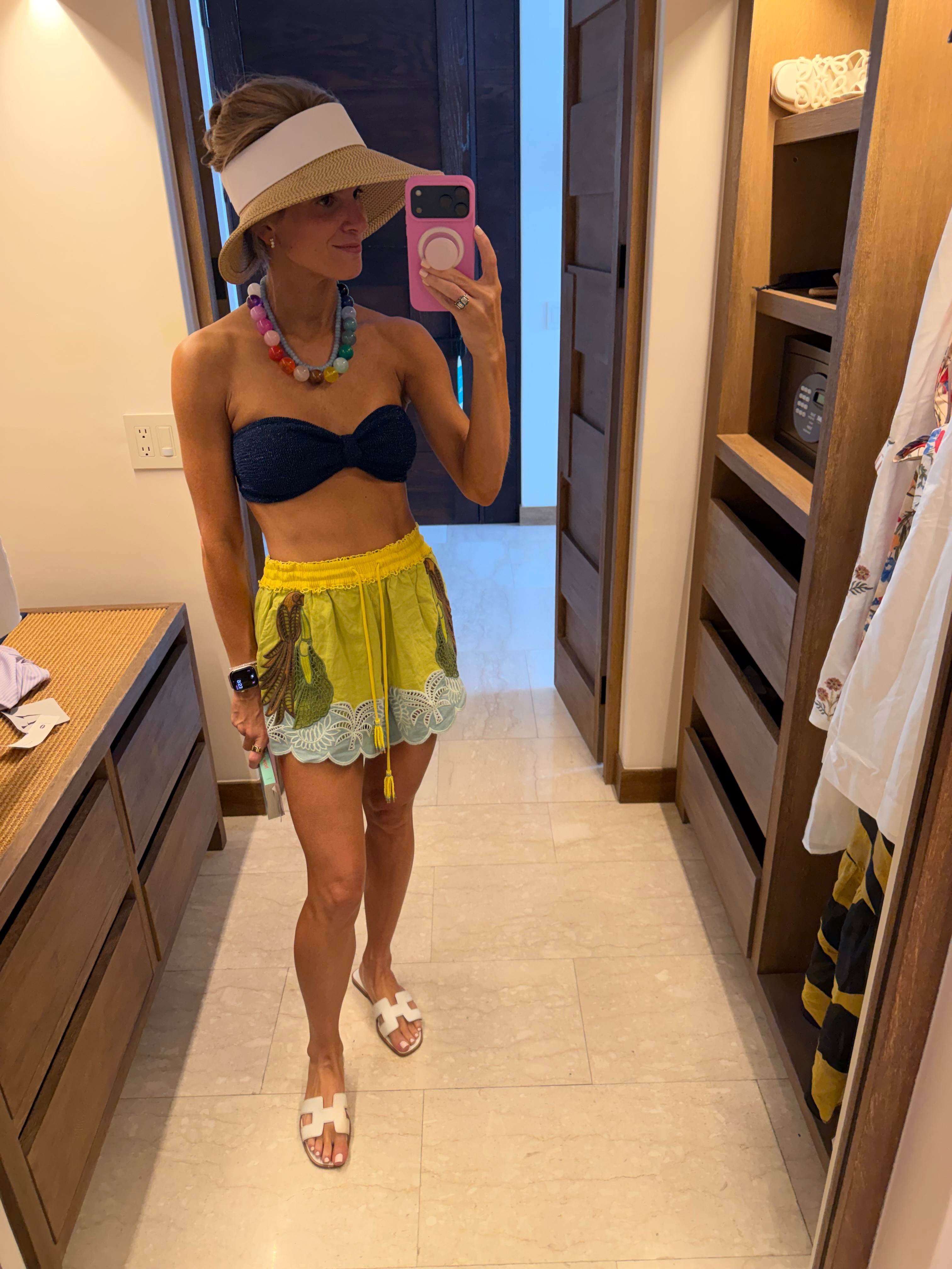 Hunza g glitter suit and farm rio shorts (XS)! 

 