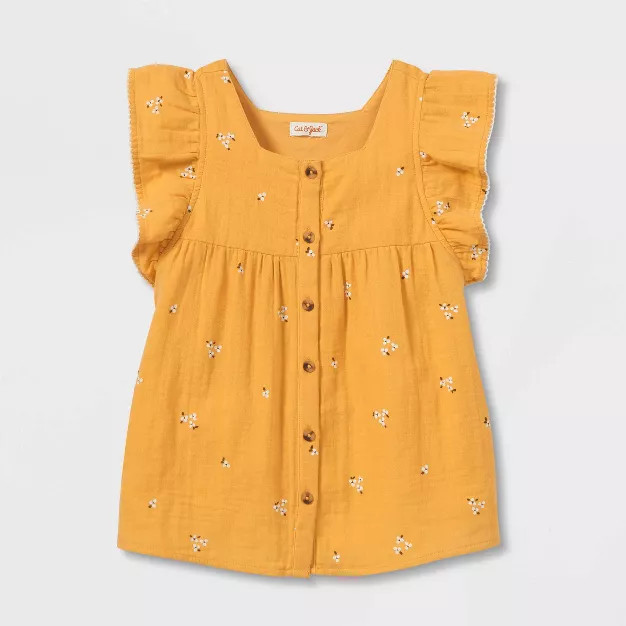 Girls' Short Sleeve Woven Top - Cat & Jack™ | Target