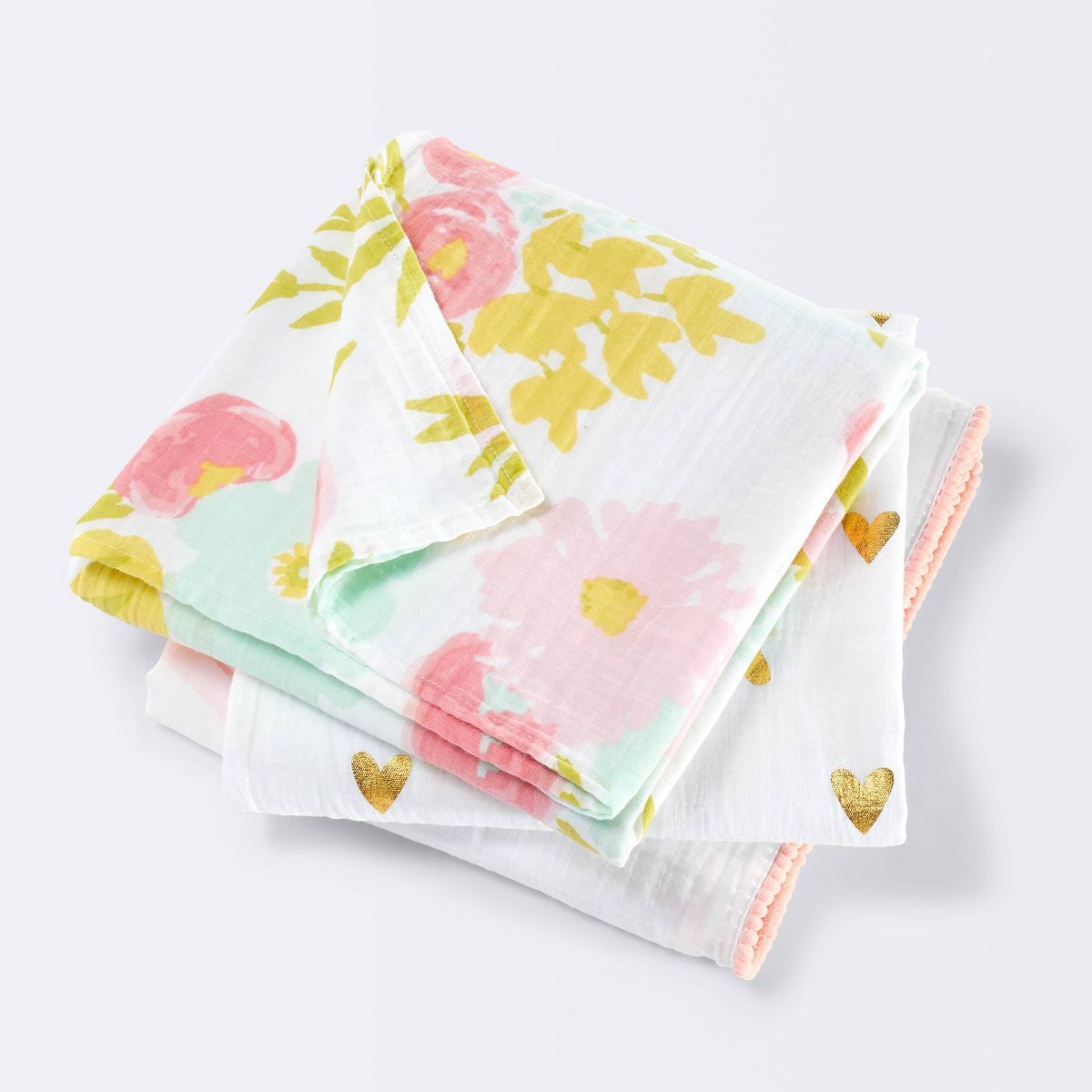 Flora Muslin Swaddle Blankets - Pink- 3pk - Cloud Island™ | Target