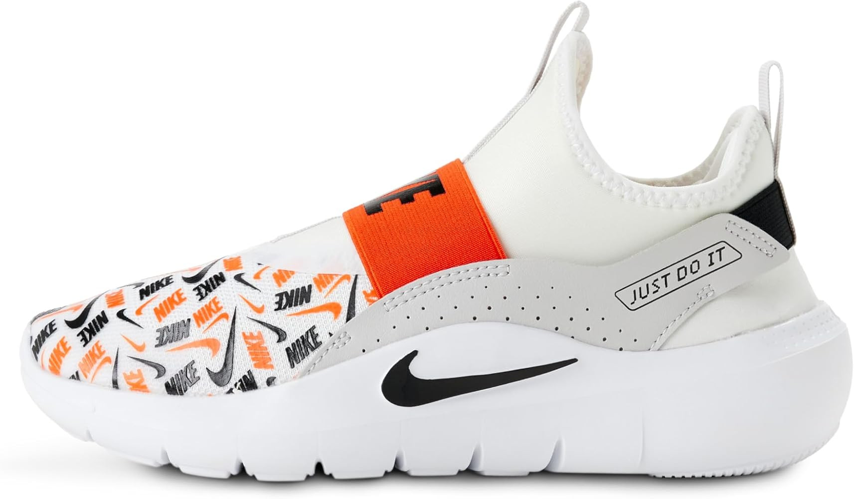 Amazon.com | Nike Kid's Flex Runner 4 AOP, White/Black-Safety Orange-Vast Grey, 7Y | Sneakers | Amazon (US)